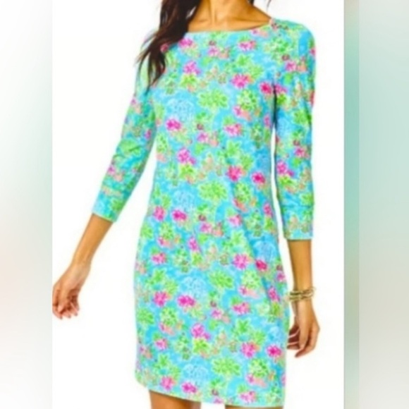 Lilly Pulitzer Vibrant Floral Dress in Blue and Pink - Picture 3 of 8